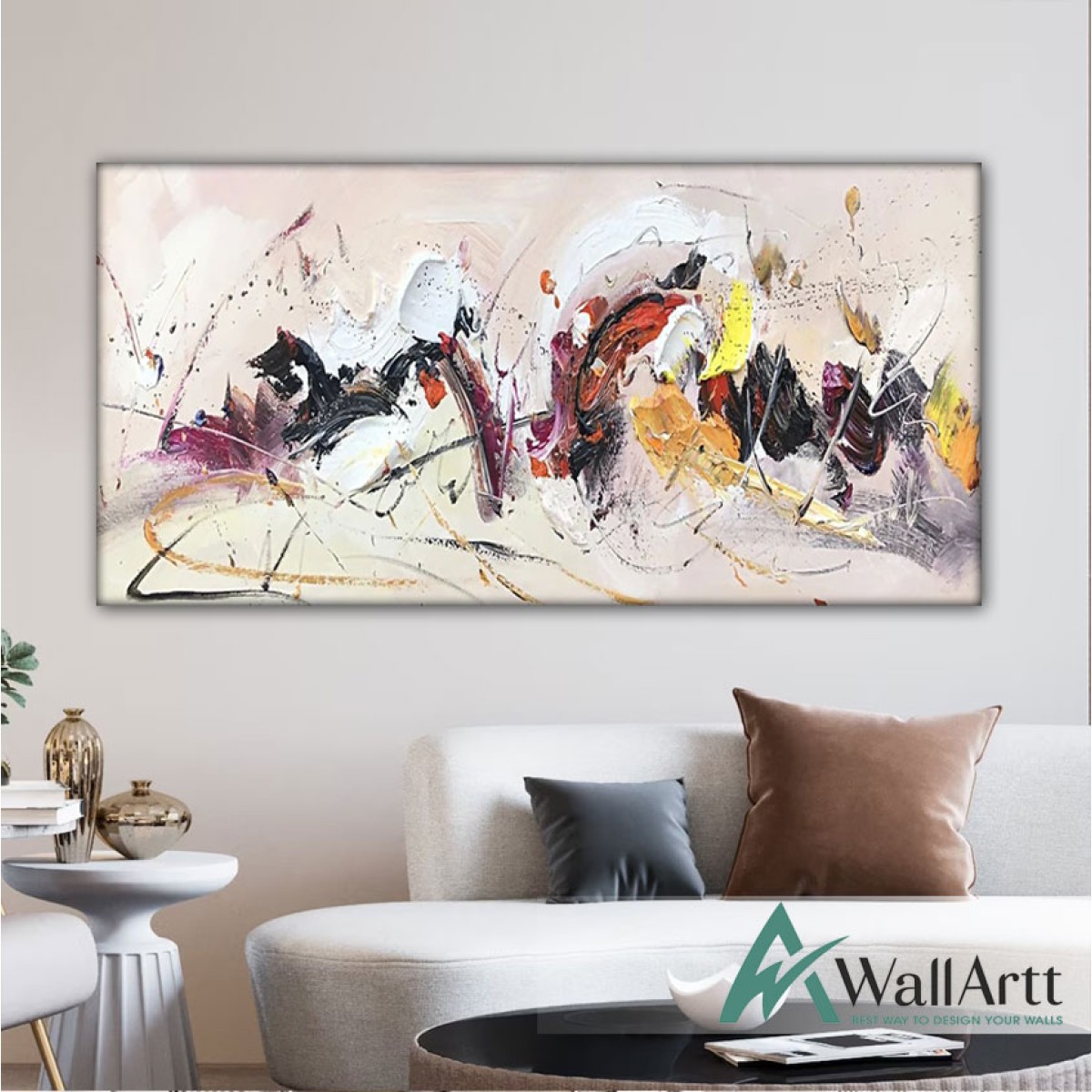 Abstract Color Chaos Textured Partial oil Painting